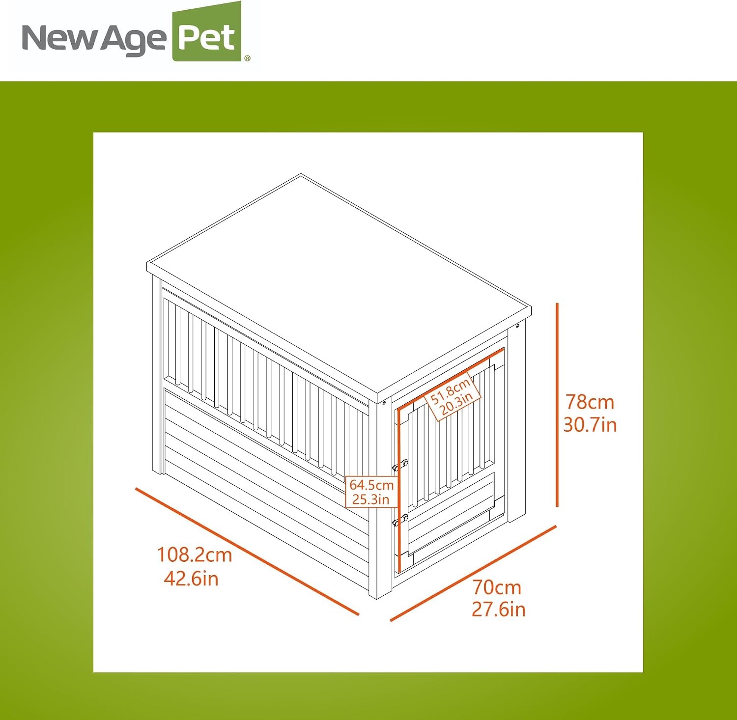 New Age Pet ecoFLEX Pet Crate/End Table, Small, Grey, Model:EHHC405S