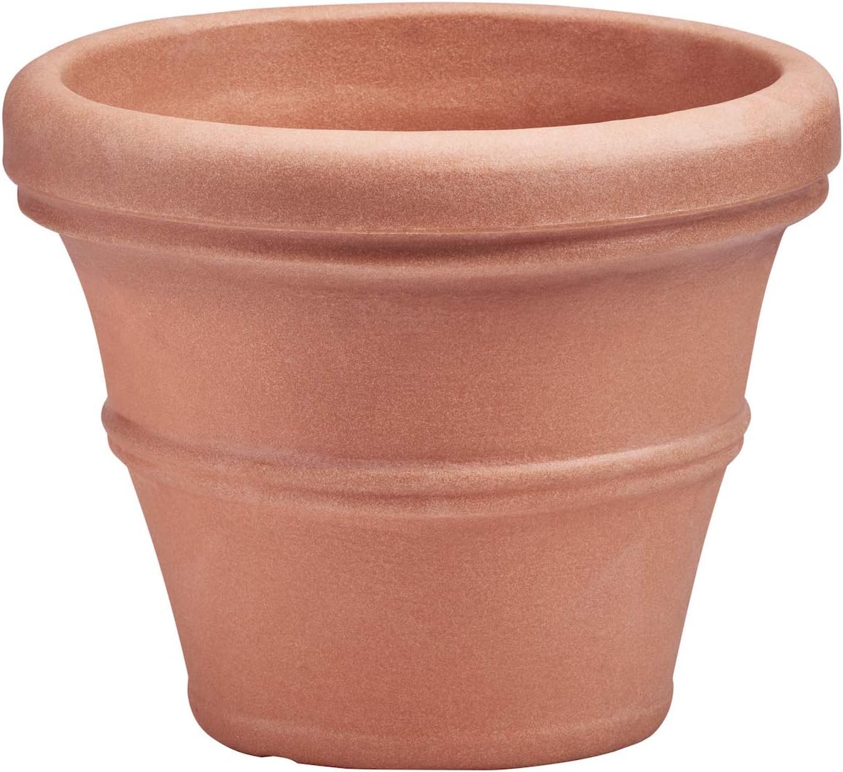 Crescent Garden Brunello Classic Gray Rolled Rim Planter Pot, Lightweight Indoor/Outdoor Weather-Safe Round Plant Pot, 27''W (Weathered Concrete)