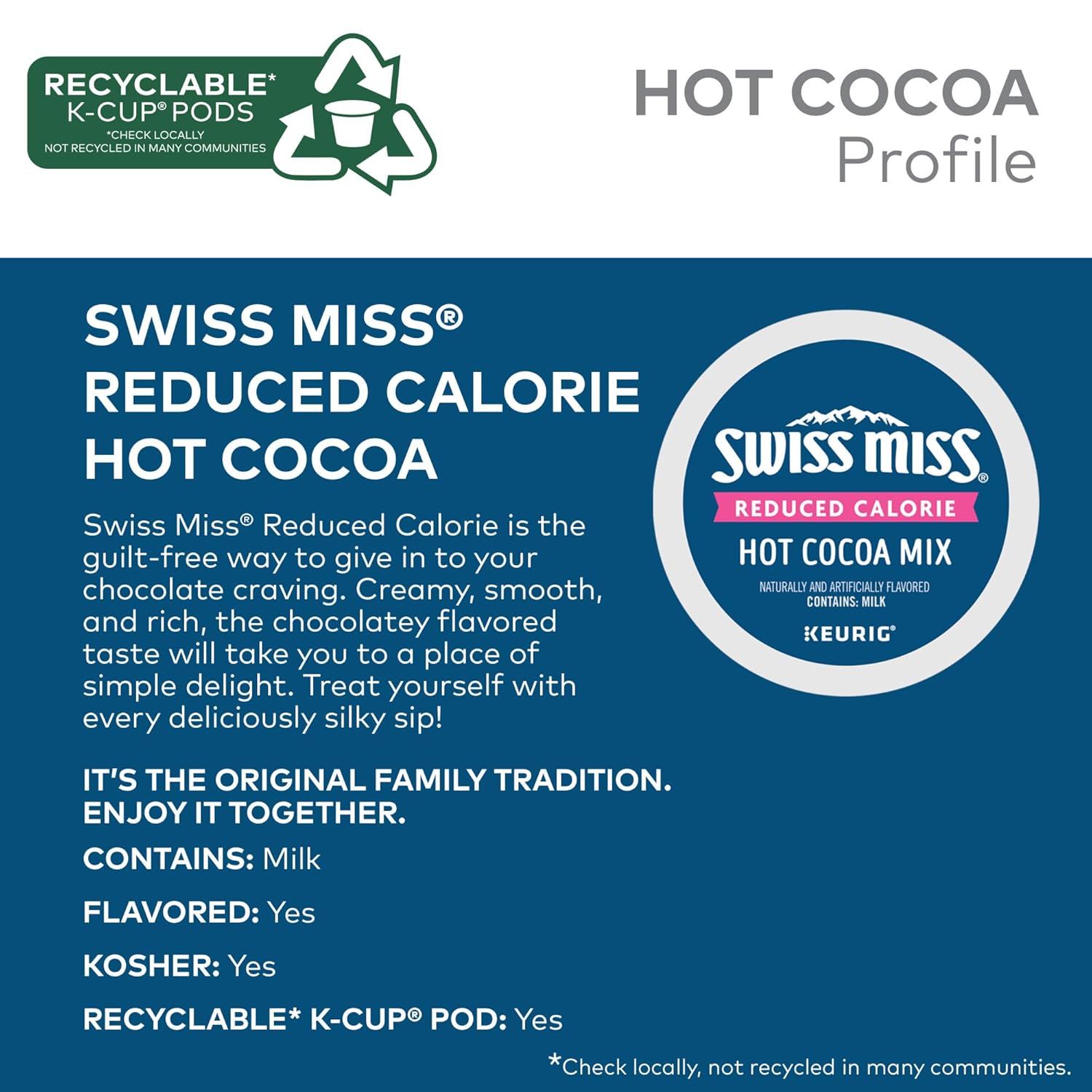 Swiss Miss Milk Chocolate Hot Cocoa Keurig Single-Serve K Cup Pods, 28 Count