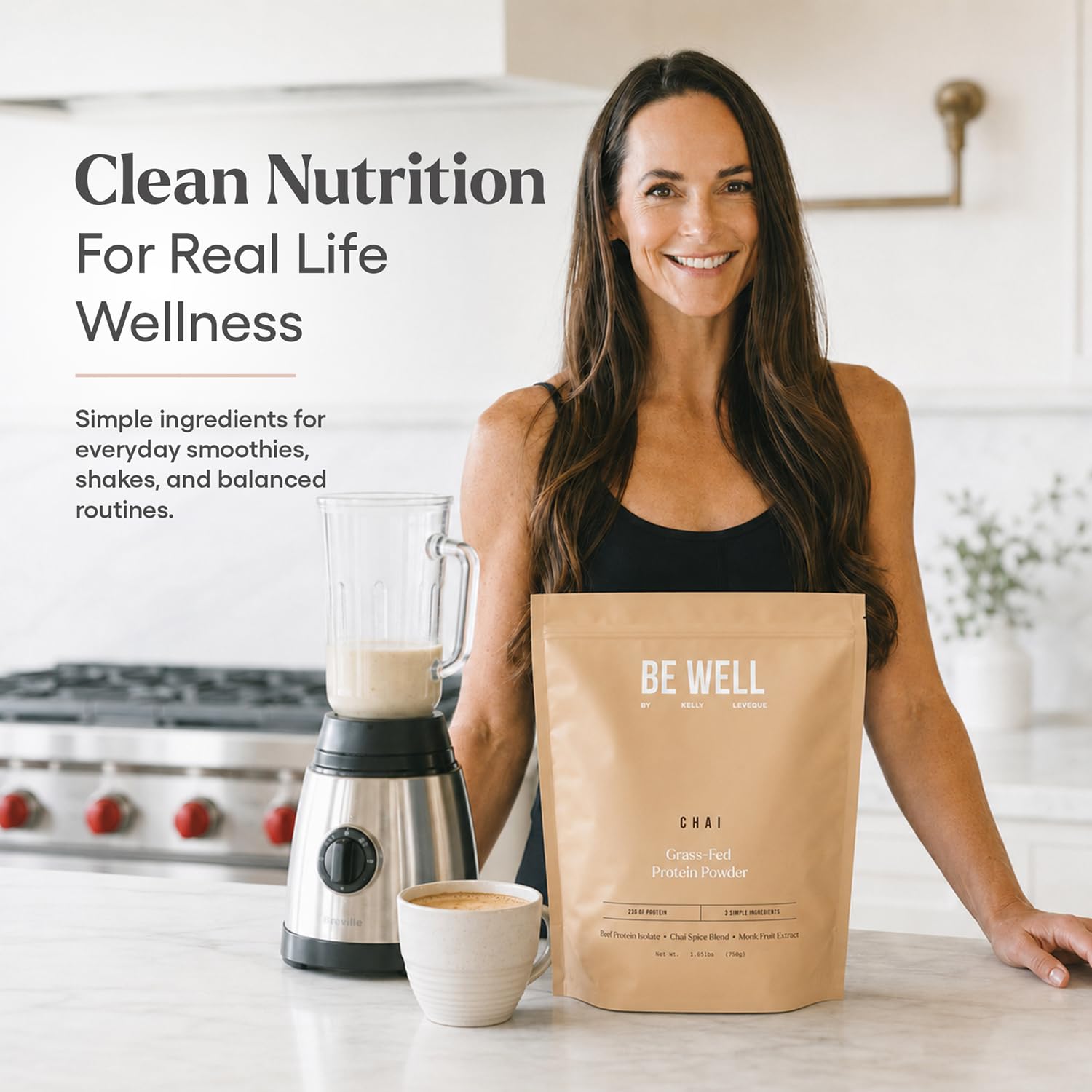 Be Well by Kelly Grass Finished Beef Protein Powder Vanilla Flavor
