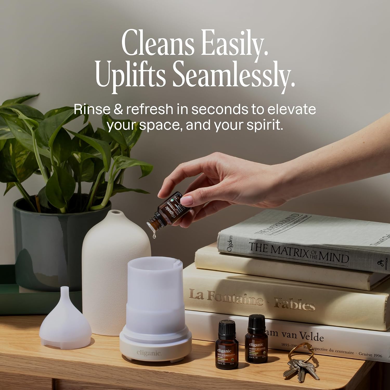 Cliganic Organic Essential Oils Set (Top 5 - The Classics) - 100% Pure Natural - Aromatherapy, Candle Making - Peppermint, Lavender, Eucalyptus
