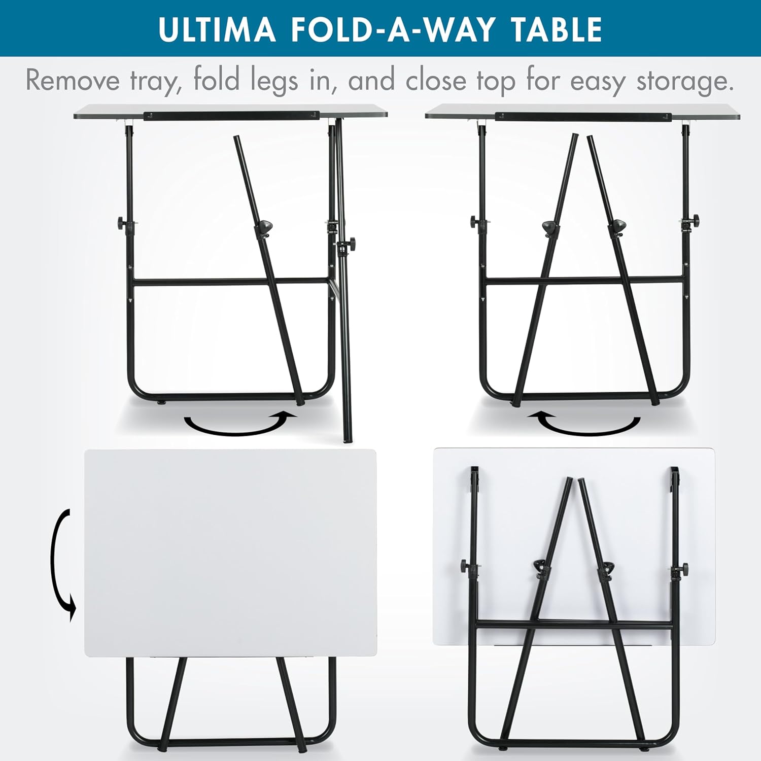 Studio Designs 19652 Ultima Fold A Way Table, Black