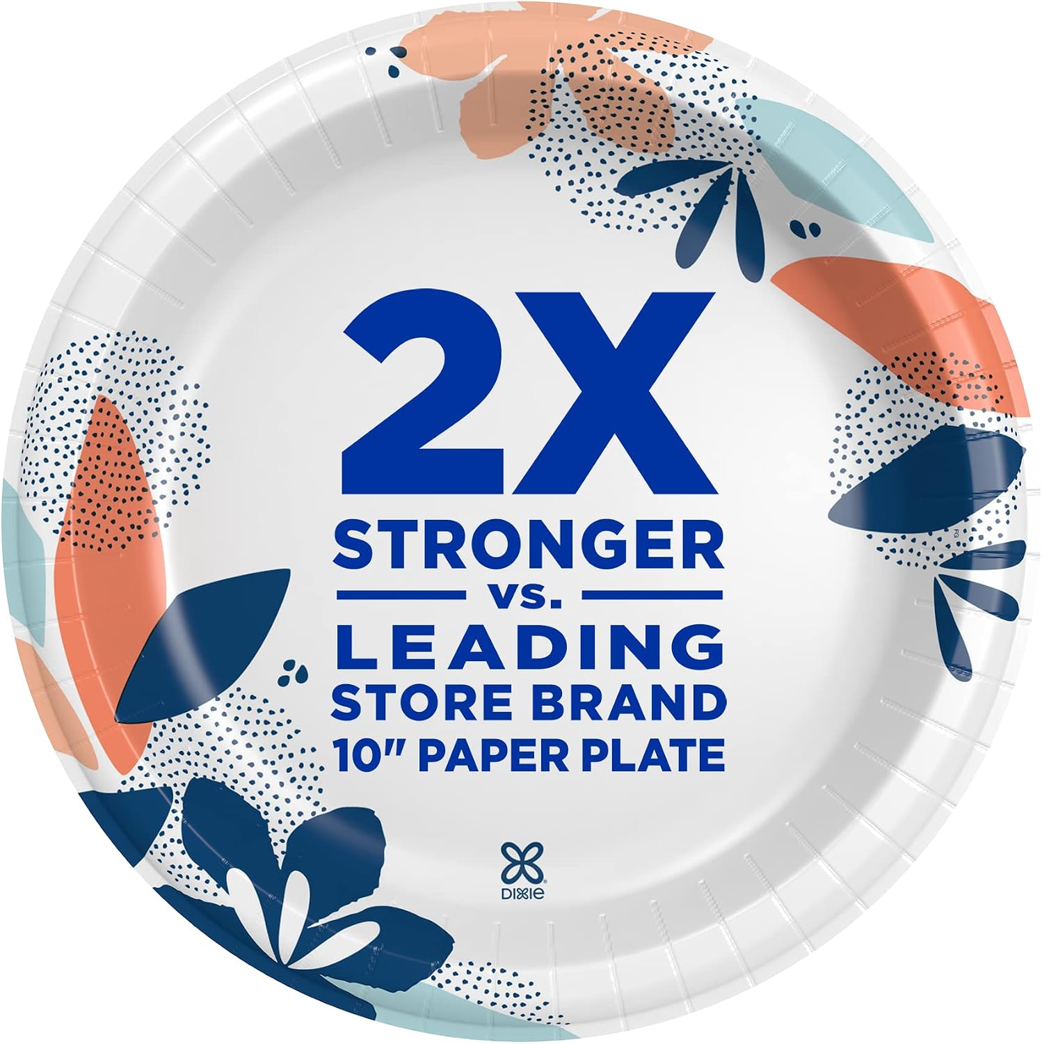 Dixie Large Paper Plates, 10 Inch, 54 Count, 2X Stronger, Microwave-Safe, Soak-Proof, Cut Resistant, Disposable Plates For Everyday Breakfast, Lunch, & Dinner Meals