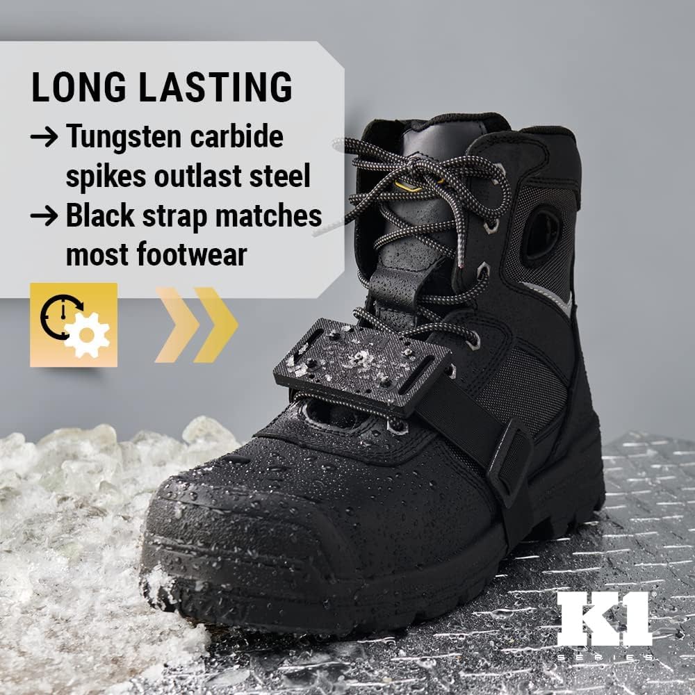 K1 Mid-Sole Ice Cleats for Men & Women - Rotatable Traction Aids For Winter Snow - Hi Vis - Low Profile