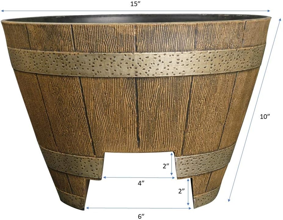 20.5" Jameson Whiskey Barrel with Drainage in Kentucky Walnut
