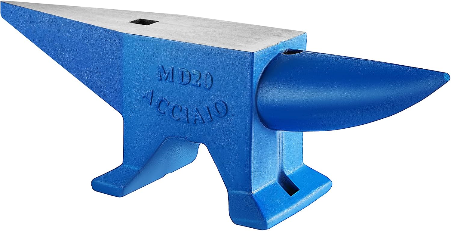VEVOR Blacksmith Anvil 55 lbs (25 kg) Single Piece of Iron with Square Holes Ideal for Metalurgical and Blacksmiths in Metal Workshop and for