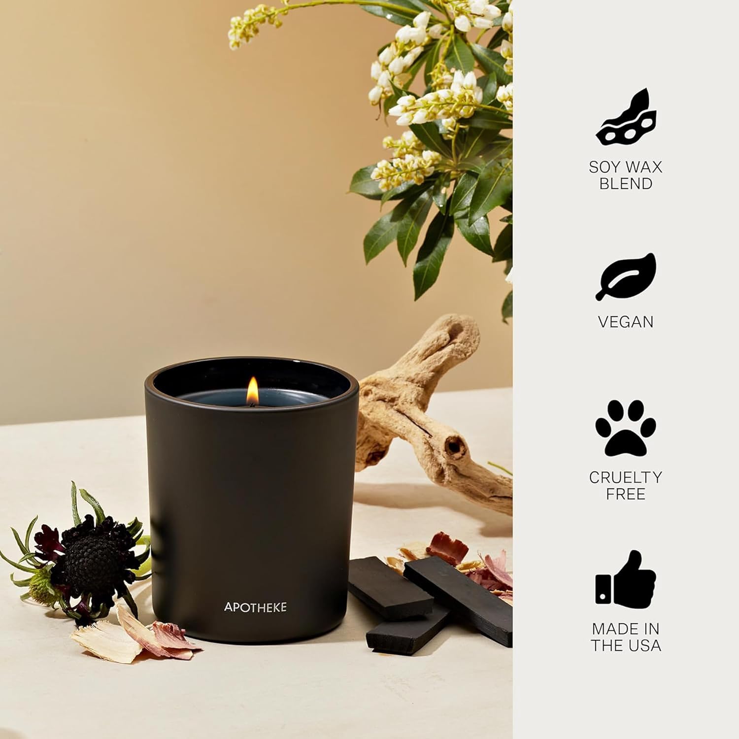 Apotheke Signature Scented Candles for Home, Canvas - 10.5 Oz | Long-Lasting Non-Toxic Soy Wax Jar Candle with Essential Oils, Large - Luxury Gift for Women & Men