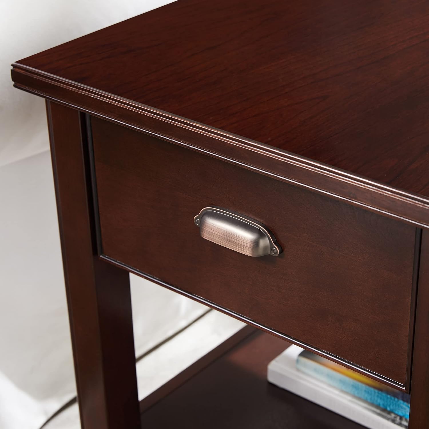 Leick Home Shield Wedge End Table, 21", Glazed Auburn