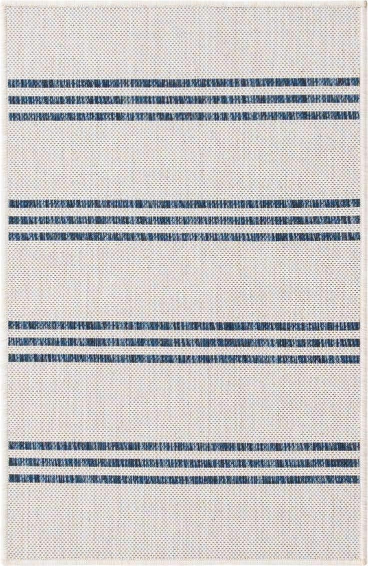Unique Loom Outdoor Collection Area Rug - Anguilla (9' x 12' Rectangle, Blue/ Ivory)
