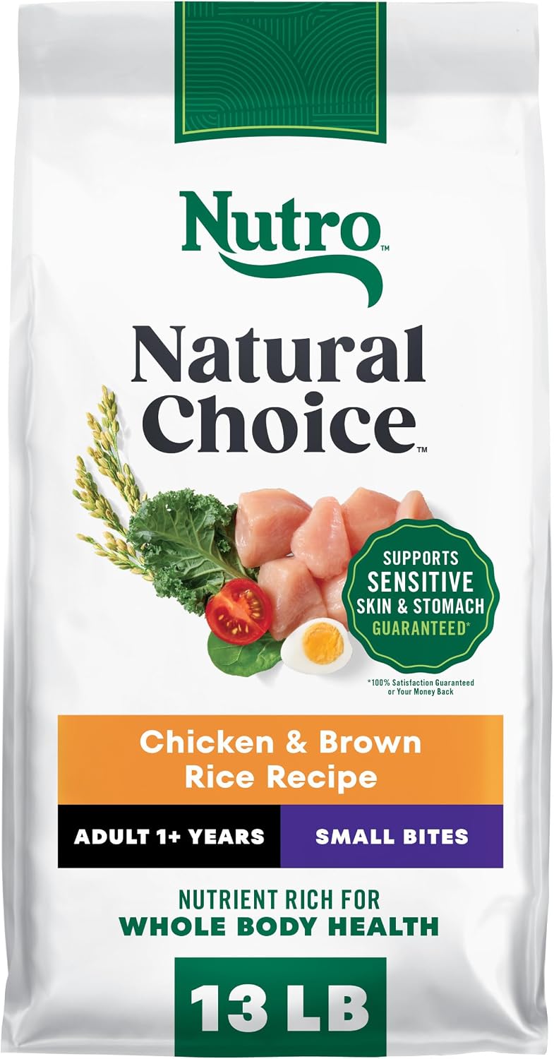 Nutro Natural Choice Small Bites Dry Dog Food, Lamb & Rice, 5 lb | Non-GMO, Real lamb #1 ingredient, no corn, wheat, soy, crafted in USA, supports energy, bones, muscles, dental health, skin