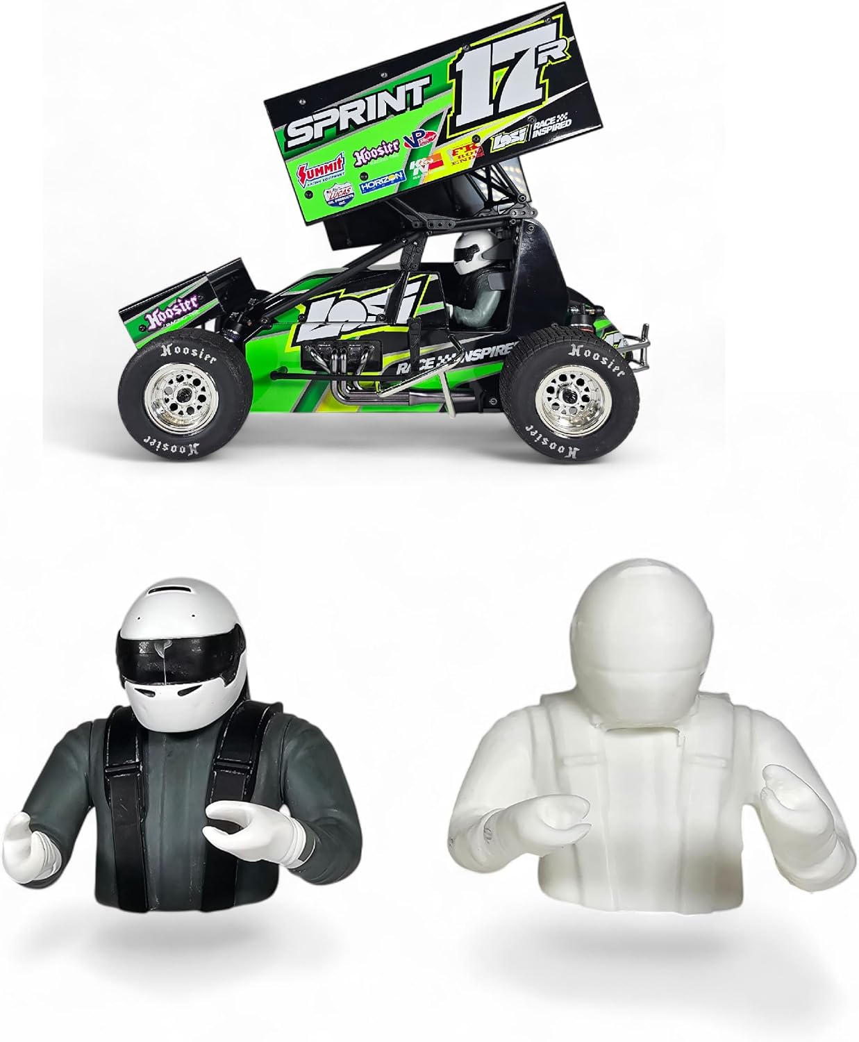 Lightweight Driver – Compatible with Losi 22S Sprint 1/10 Scale RC Sprint Car – 3D Printed, Paintable, 1 oz Performance Upgrade, Driver Only
