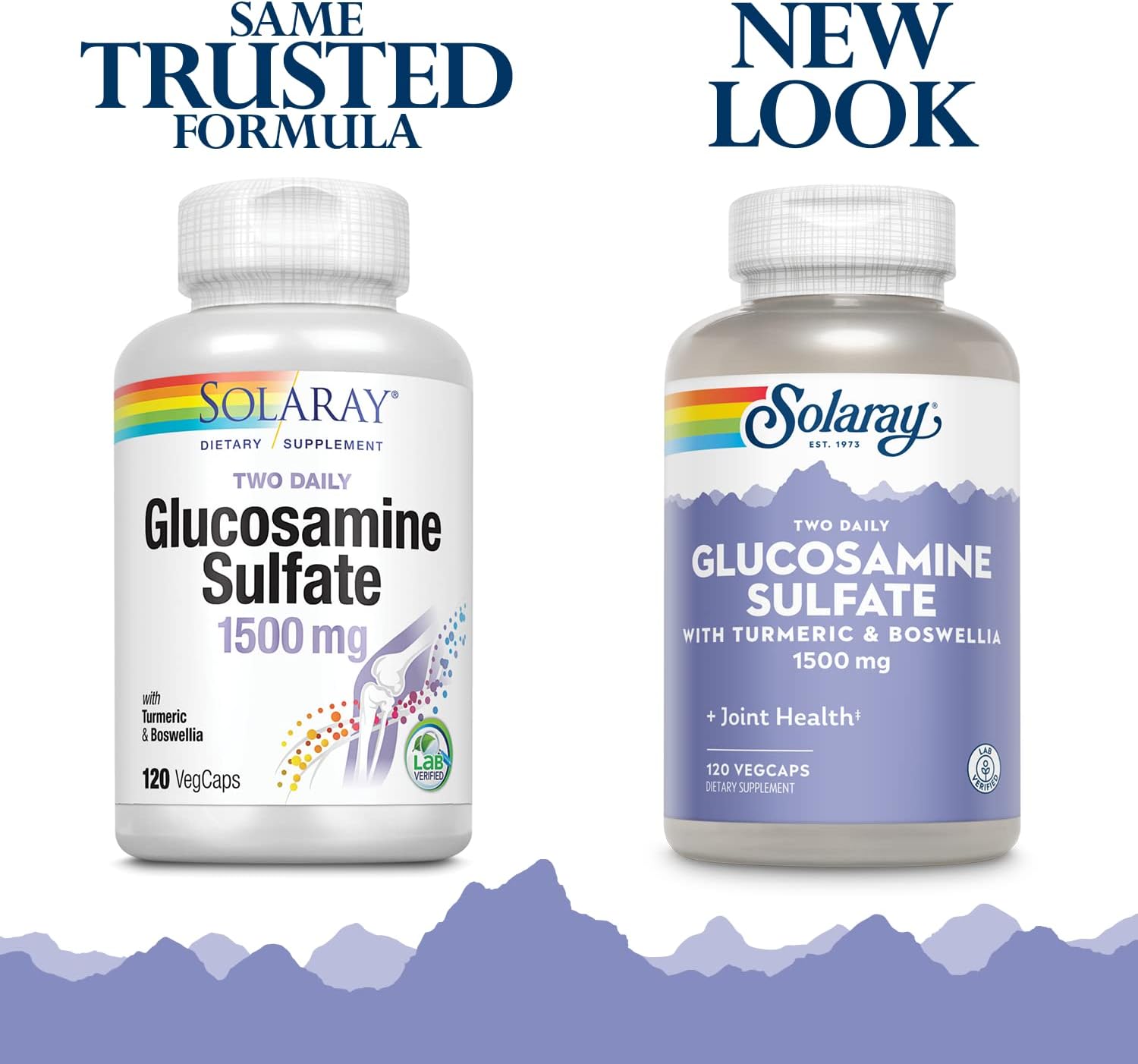 SOLARAY Glucosamine Sulfate 1500 mg, 120 VegCaps | Joint Mobility & Connective Tissue Support - Glucosamine, Turmeric & Boswellia - 60 Servings - Lab Verified