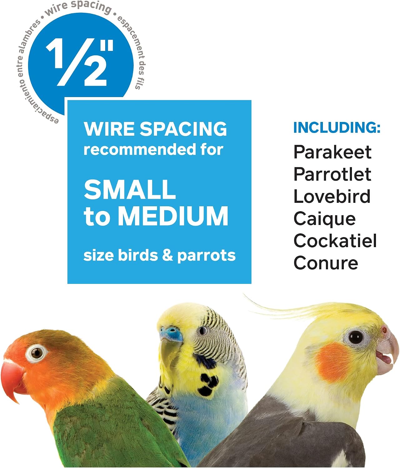 Prevue Pet Products Square Top Parakeet Cage, White