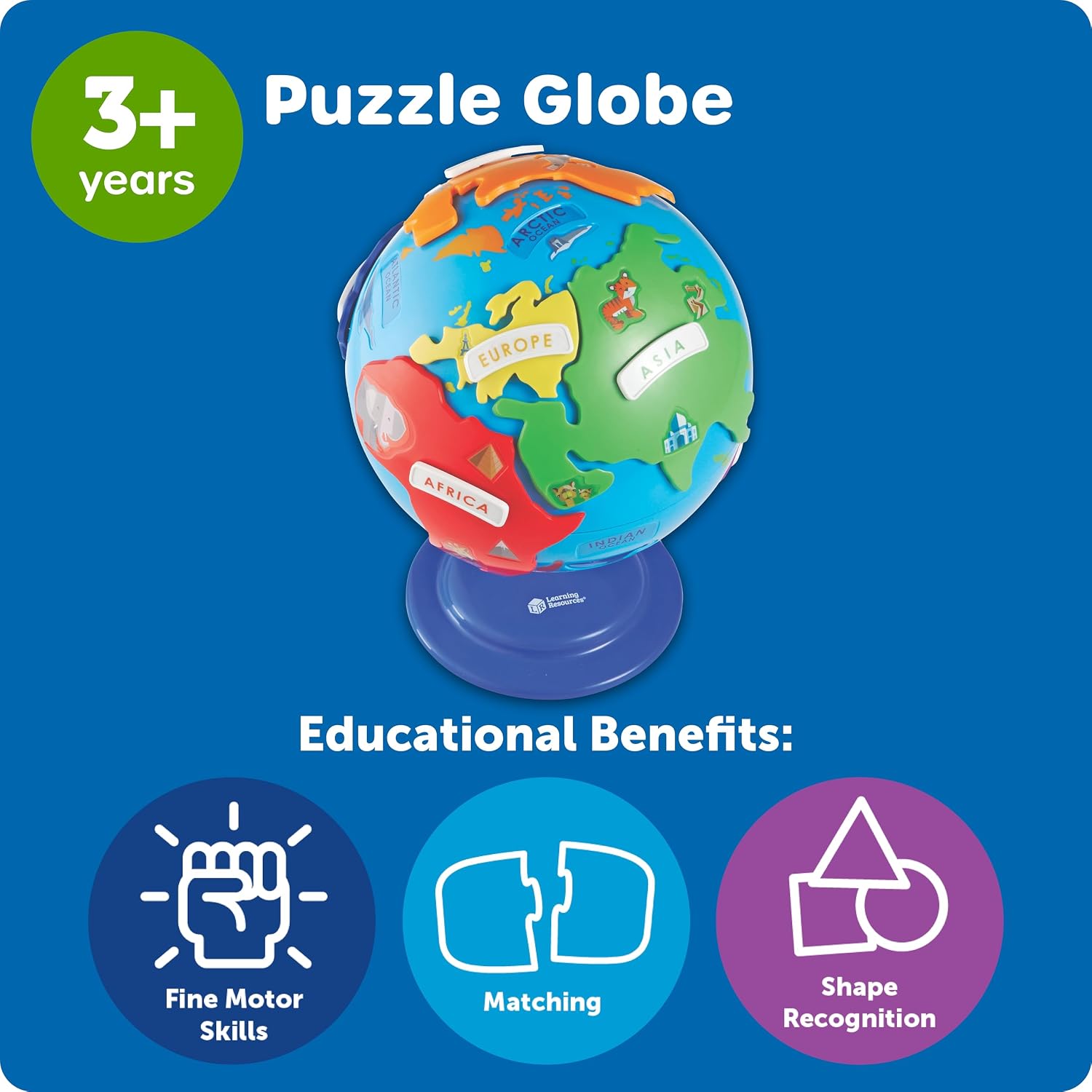 Learning Resources Puzzle Globe - Earth Montessori Toys, Preschool Classroom Must Haves, STEM World Puzzles, Educational Geography Games
