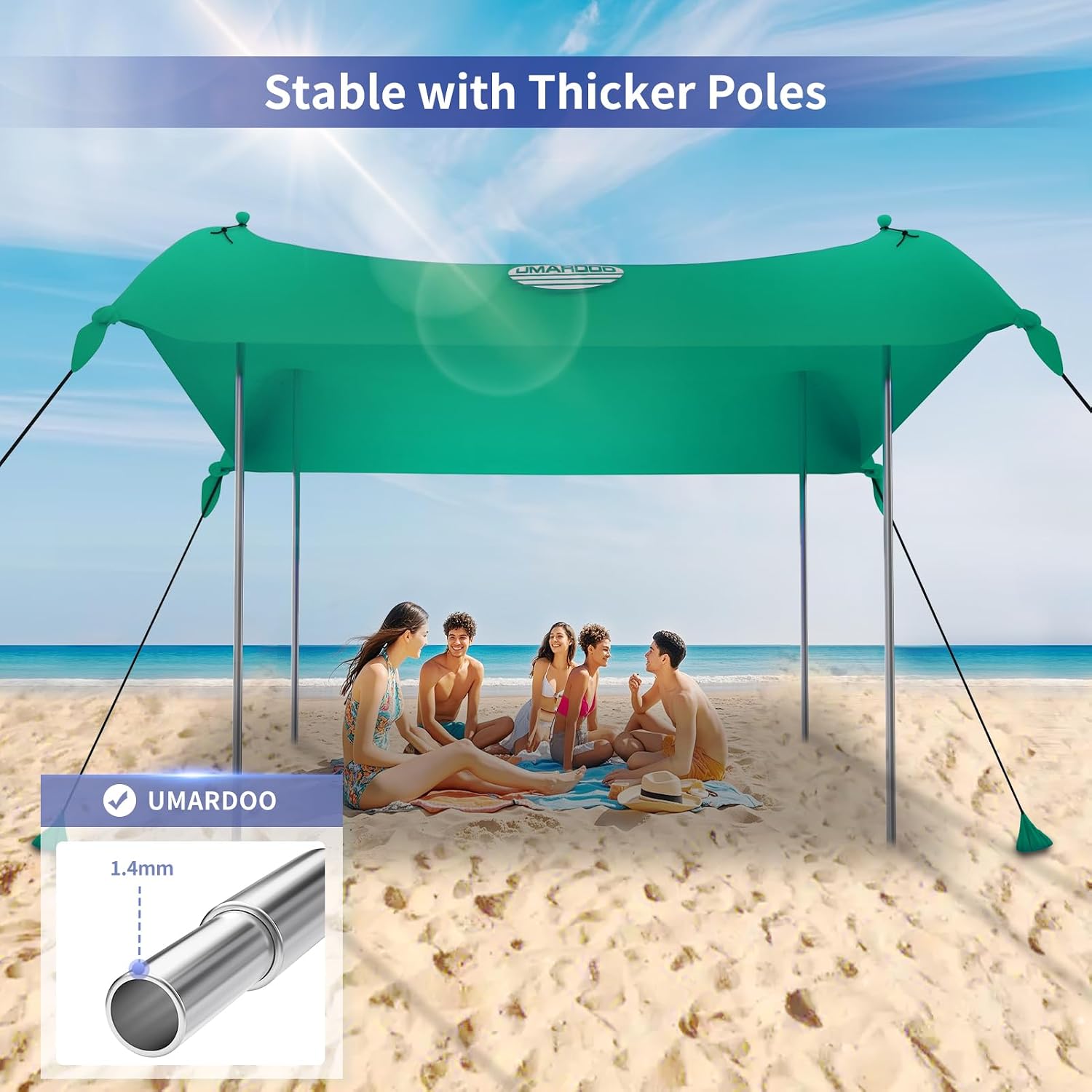 UMARDOO Family Beach Tent Canopy Sun Shade Portable 10×10FT