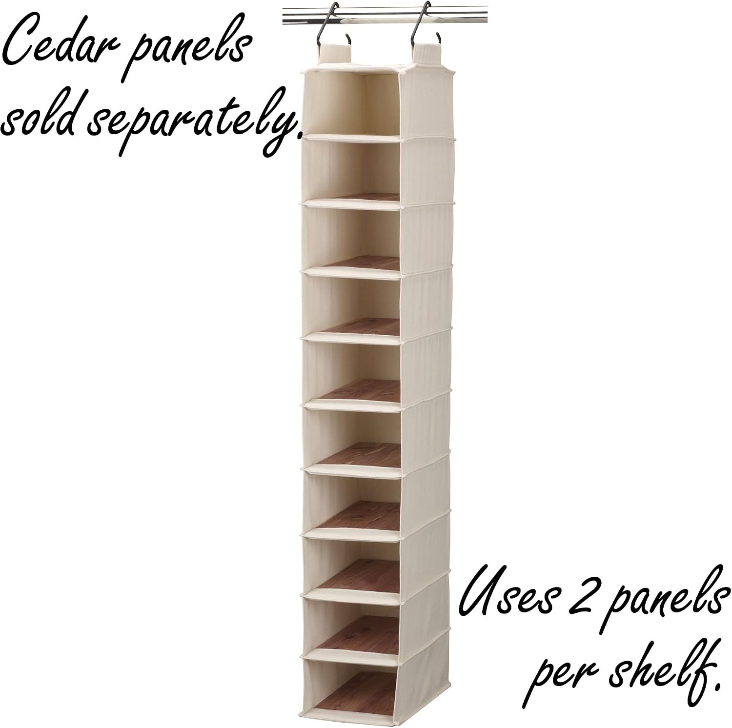 Household Essentials Canvas Sweater Storage Bags, 2-Pack, Breathable Cotton, Under-Bed Zippered Storage with Clear Top Window, Stackable, Cedar Insert Compatible (Not Included), Natural
