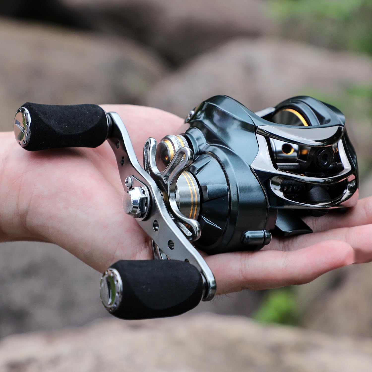 Sougayilang Baitcasting Fishing Reel, 11+1 Shielded Bearings, 18LB Carbon Fibre Drag, 7.0:1 Baitcsters,Magnetic Brake System Fishing Reel