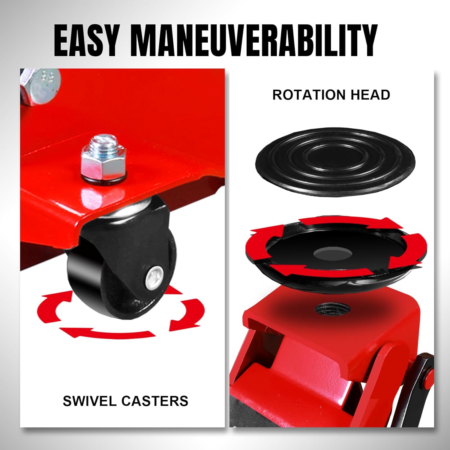 BIG RED AT84007R Torin Hydraulic Low Profile Service/Floor Jack with Dual Piston Quick Lift Pump, 4 Ton (8,000 lb) Capacity, Red
