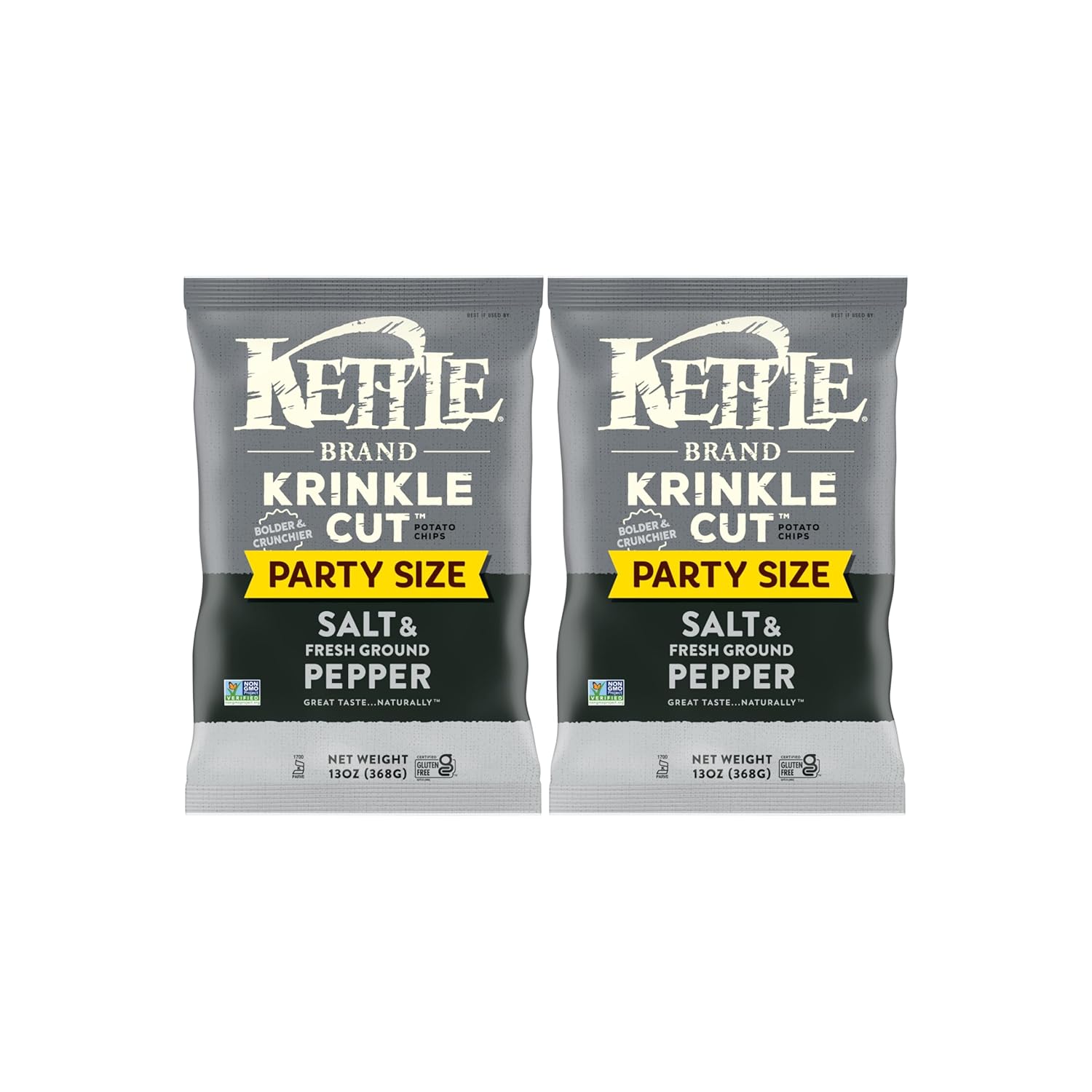 Kettle Brand Krinkle Cut Salt and Fresh Ground Pepper Potato Chips, 13 Oz