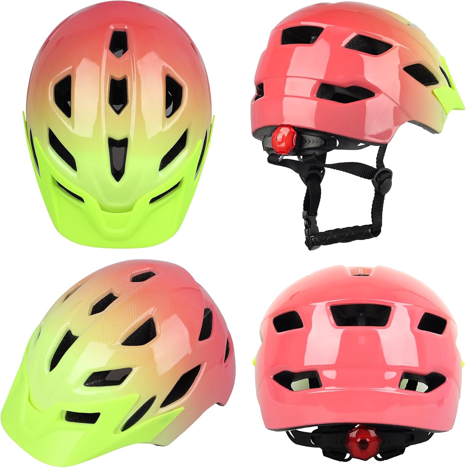 Kids Bike Helmet with LED Light for Youth Teen Toddler Boys Girls