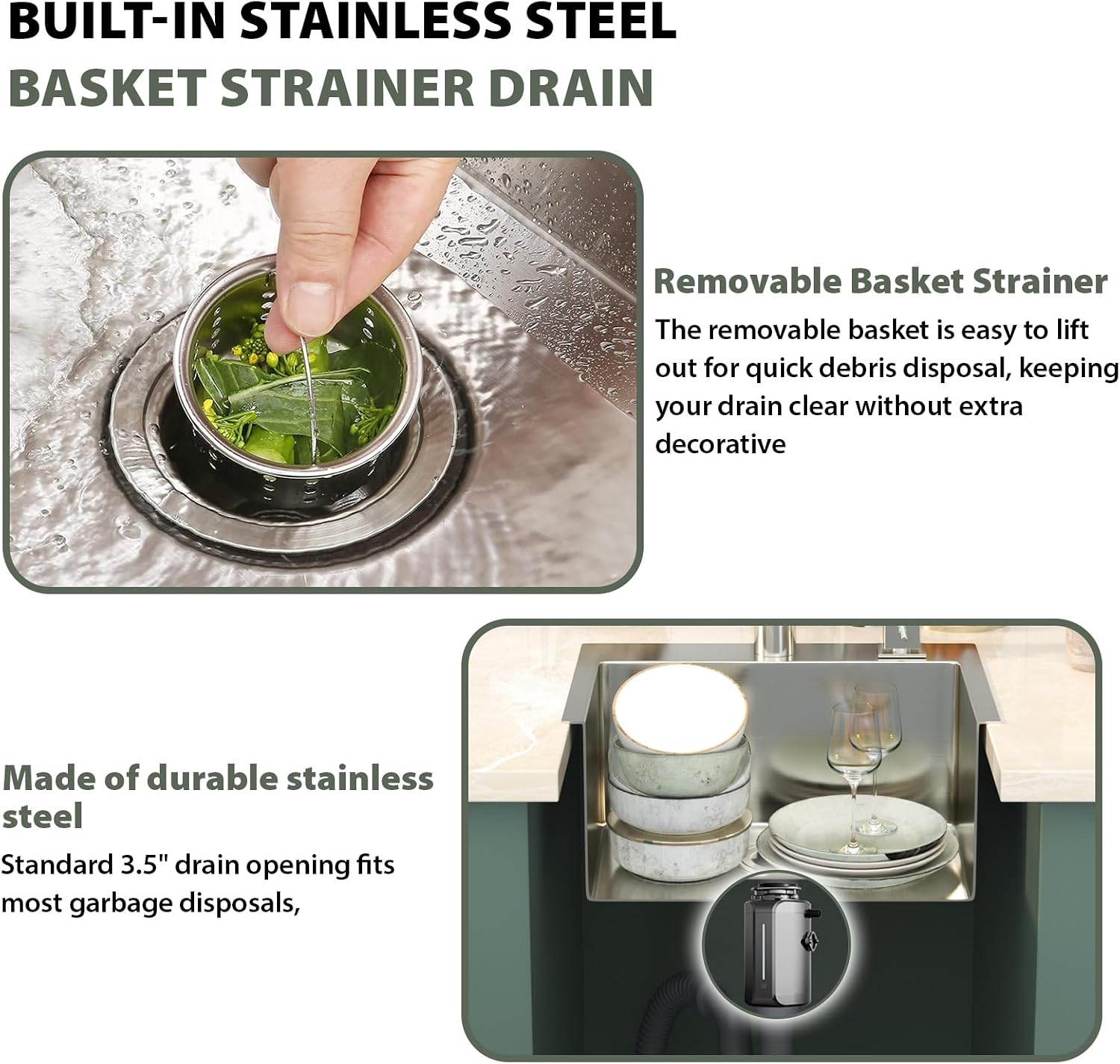 Mocoloo 13 Inch Drop in Bar Sink - 13" x 15" Small Kitchen Sink T304 Stainless Steel Handmade Single Bowl Round Corner Topmount Wet Bar Sink for