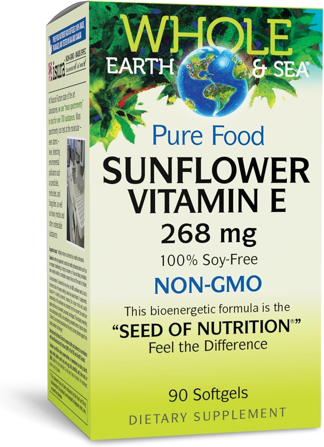 Whole Earth & Sea from Natural Factors, Sunflower Vitamin E, Whole Food Supplement
