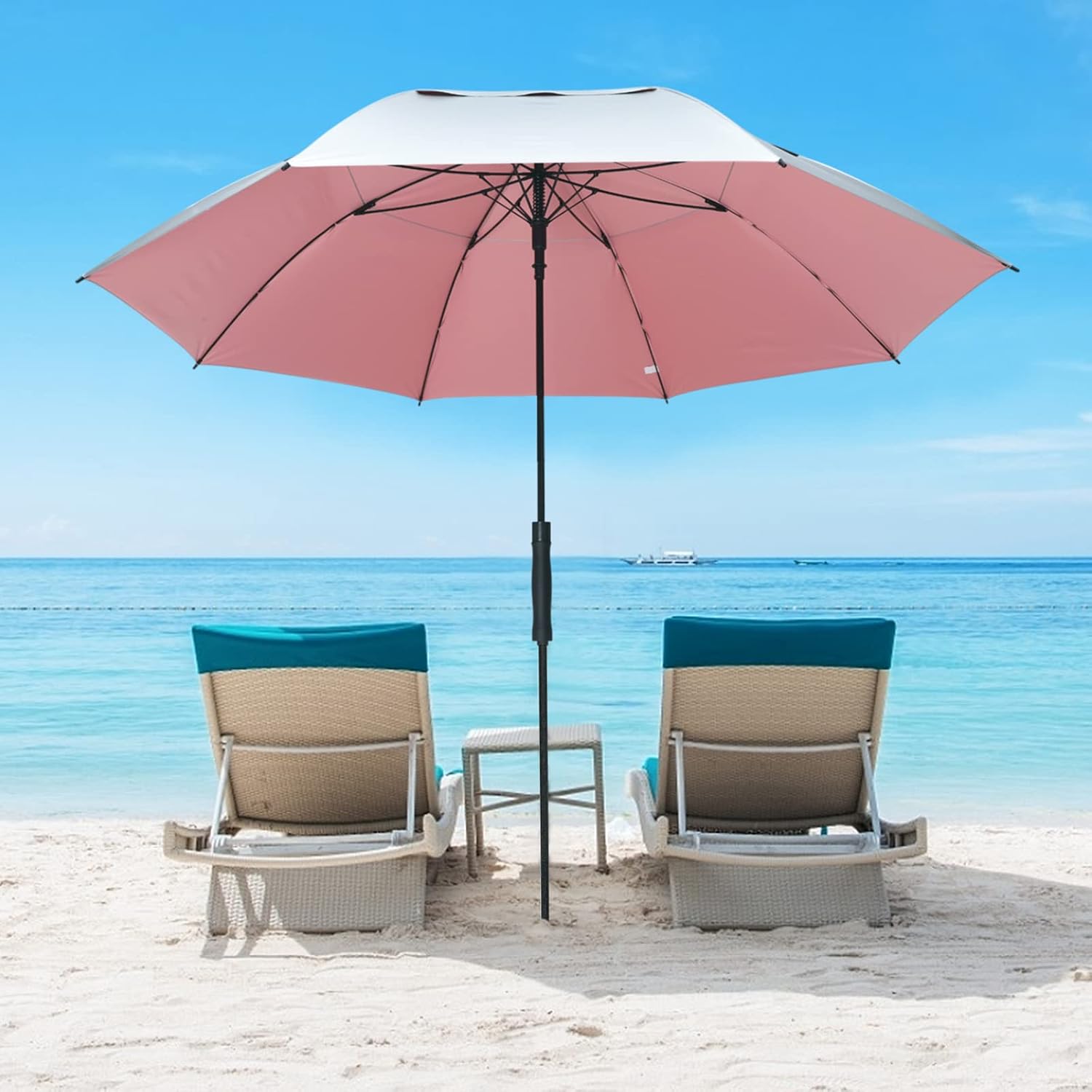 G4Free UV Golf Beach Umbrella 68”Auto Open Extra Large Sun Shade Umbrellas