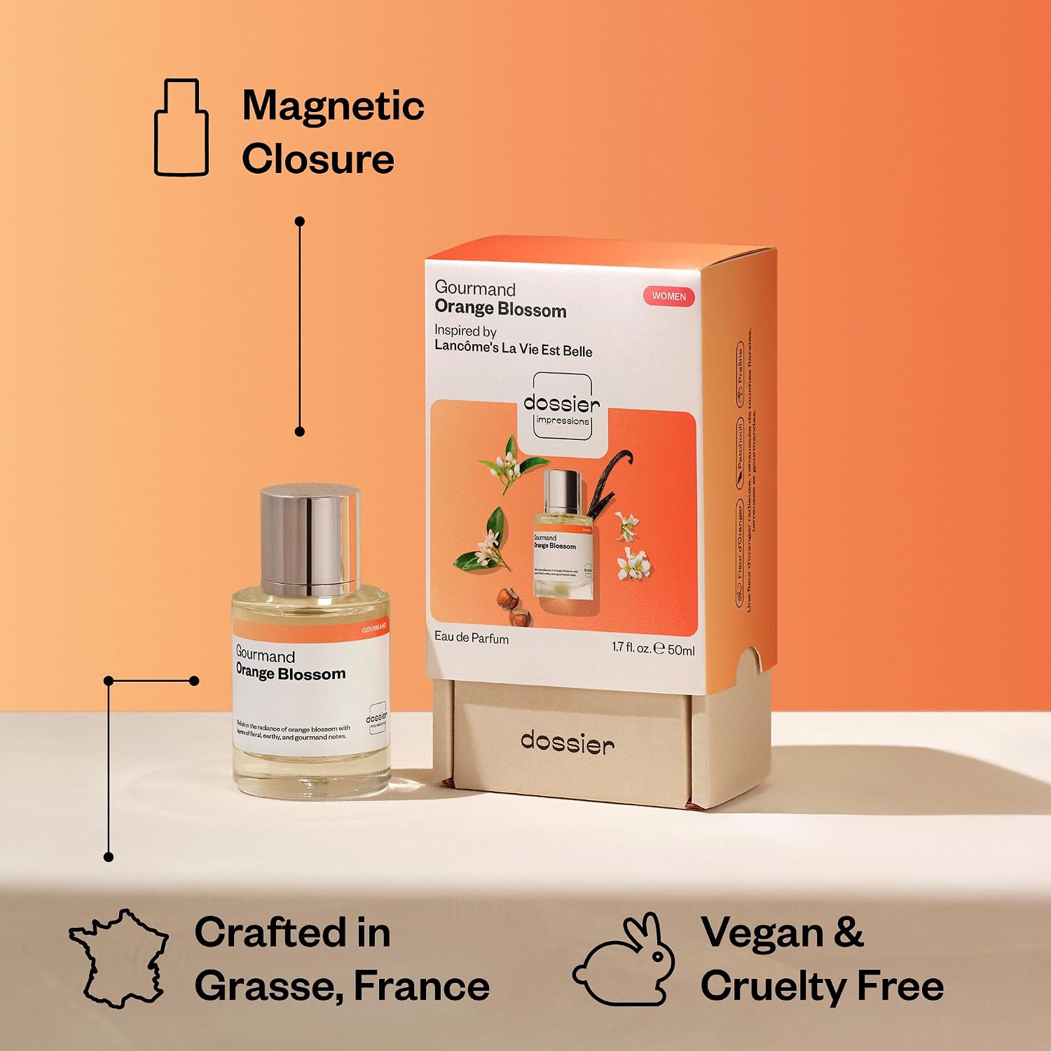 Dossier - Gourmand Orange Blossom - Inspired by La Vie Est Belle - EDP | 1.7 fl oz (50ml) - Blossom - Gourmand Orange Blossom Eau de Parfum for