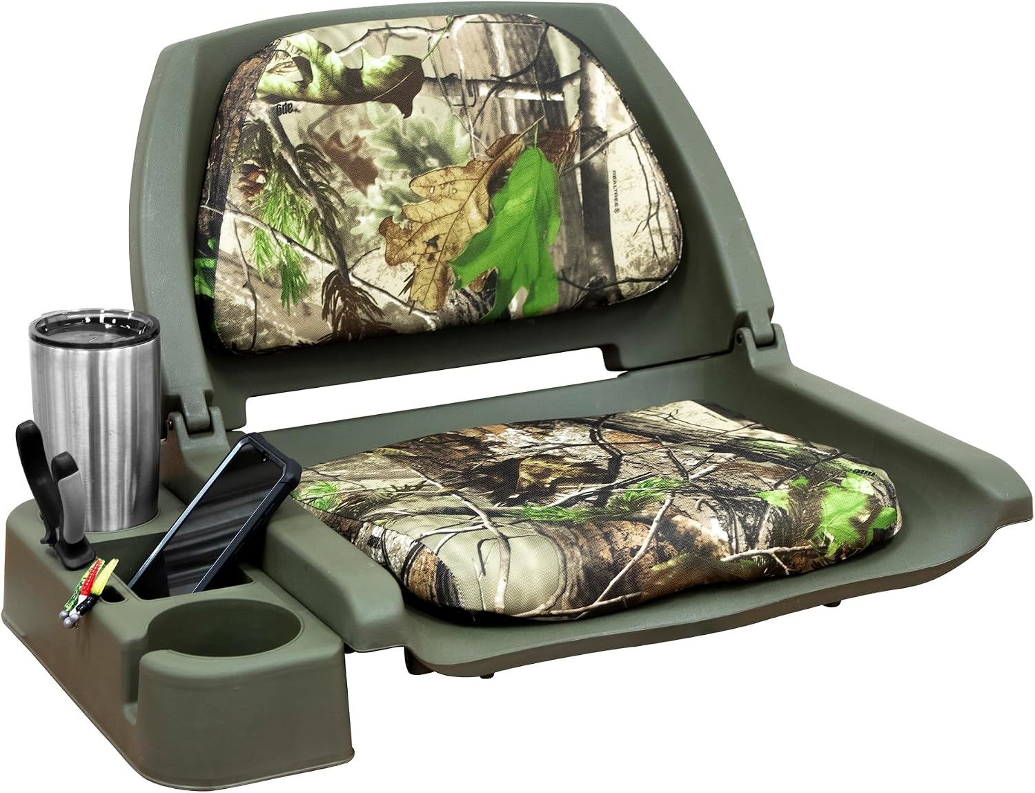 Wise Camo Padded Fold Down Seat, Shadow Grass Blades/Brown Shell