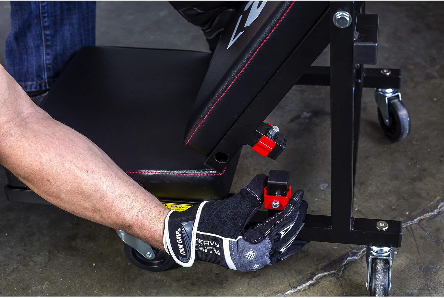 Powerbuilt 2-in-1 Rolling Creeper Seat Converts from High to Low Roller Seat, Fast, Tool-Free Conversion, Garage, Shop, Brake Jobs, Washing, Detailing
