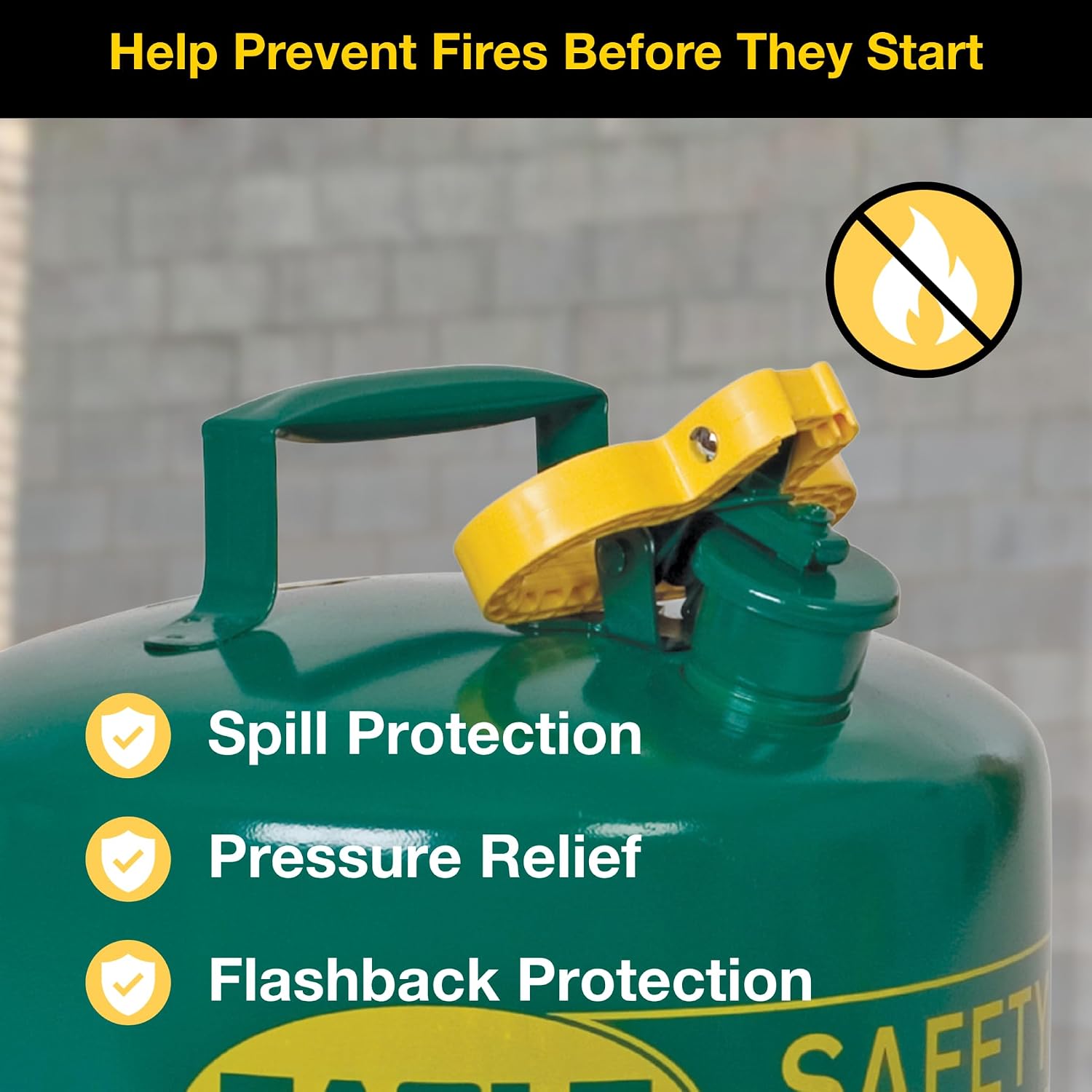 Eagle 5 Gallon Type I Green Safety Gas Can for Oil and Other Combustibles | Flame Arrester, Self-Closing Lid, and F-15 Funnel, Made in the USA