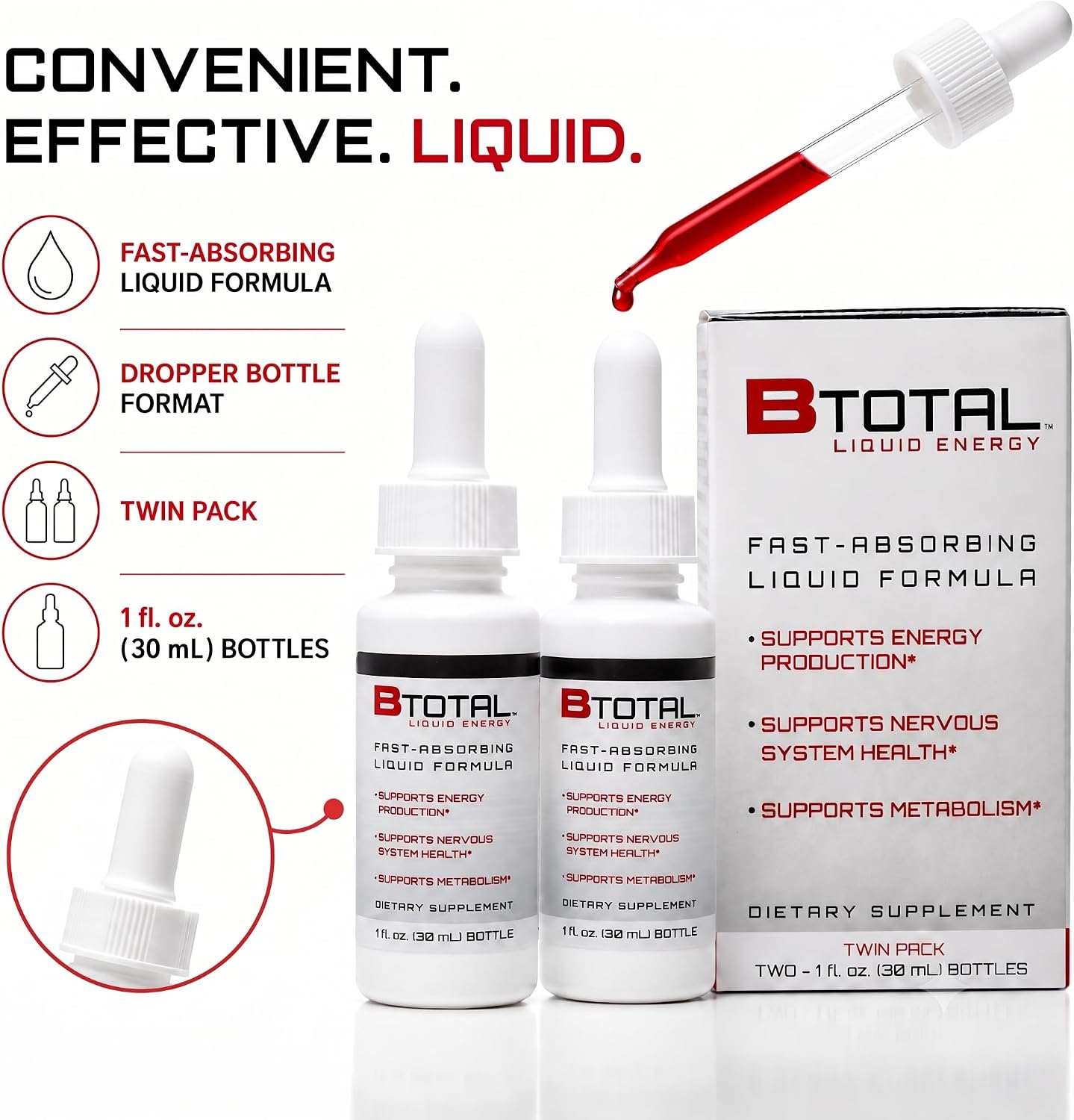 Sublingual Vitamin B Complex Liquid Drops, B12, Berry, 2 fl oz | Fast sublingual liquid B-complex with B12 for energy