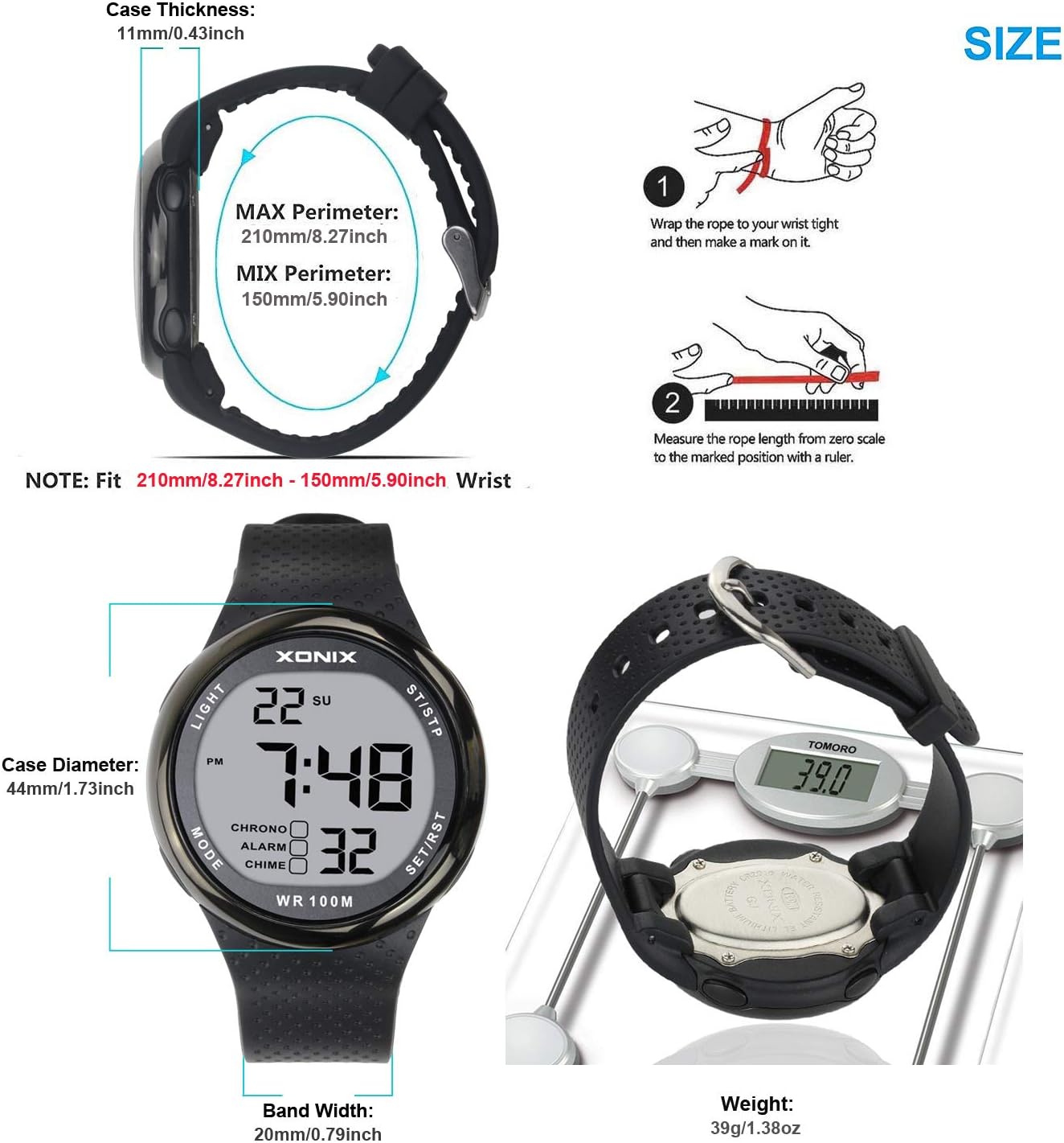 TOMORO Vogue Men's Unisex 100M Waterproof Ultra-Thin Minimalist Sports Watch