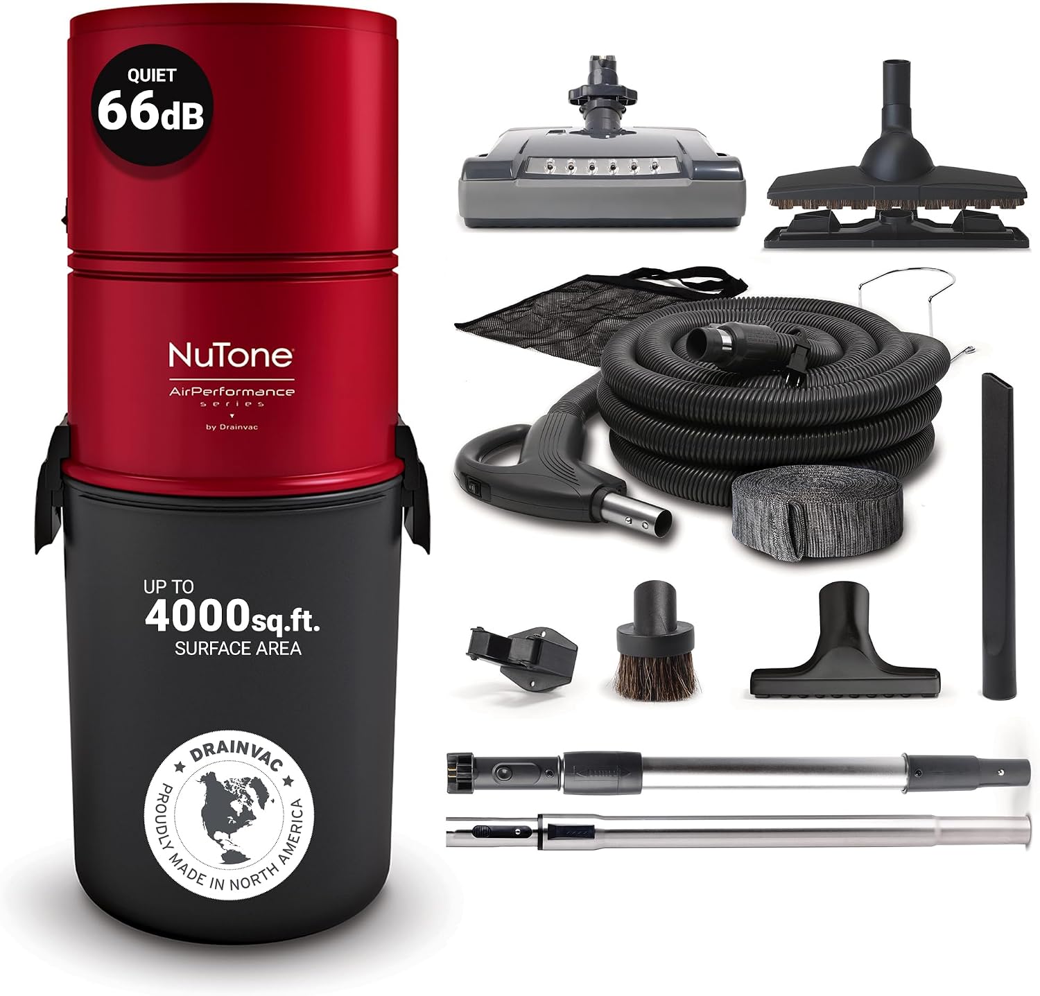Drainvac Broan-nutone 550 Air watts Residential Central Vacuum System - Anti-Vibration, Powerful Suction