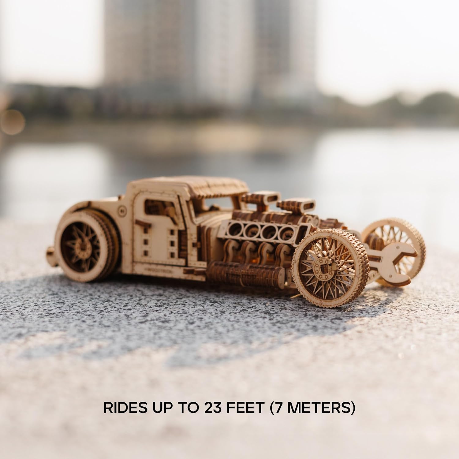 Wood Trick Hot Rod Car 3D Wooden Puzzles for Adults to Build