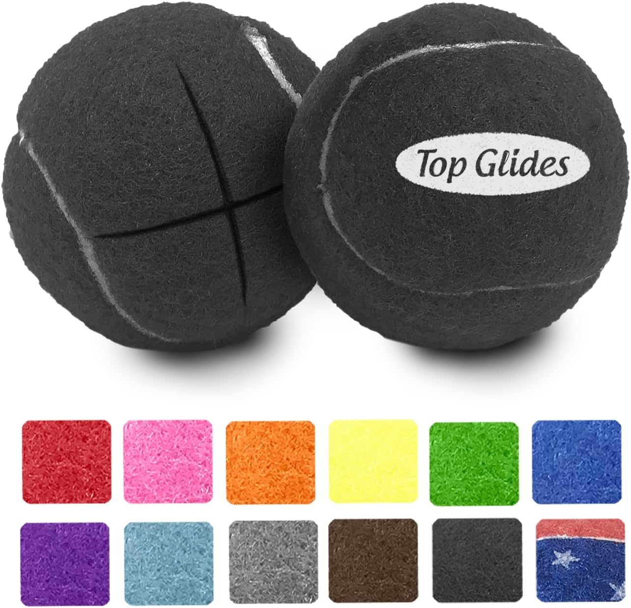 AMP Top Glides Precut Walker Tennis Ball Glides (Gray)