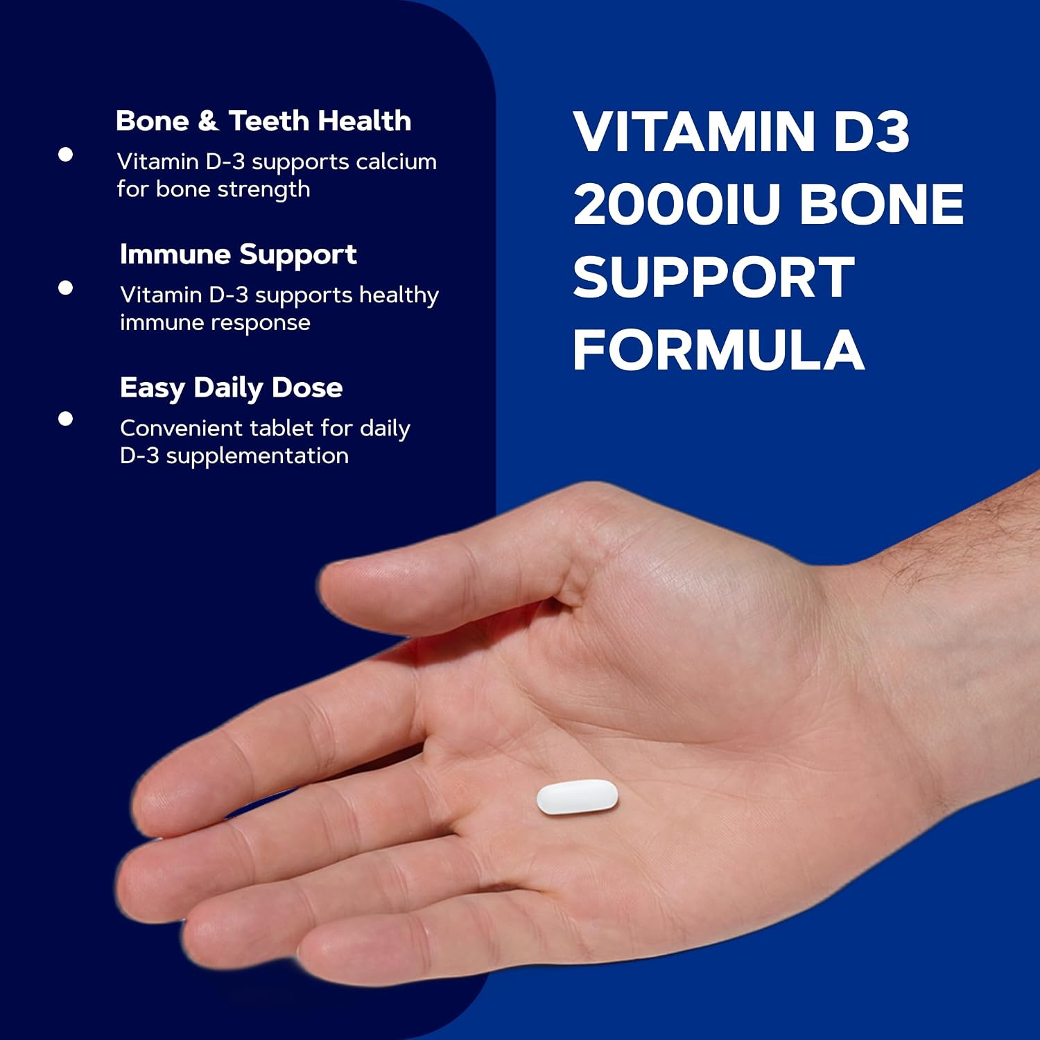 GNC Vitamin D3 50mcg Supplement, 2000 IU, Supports Teeth and Bone Health,180 Servings