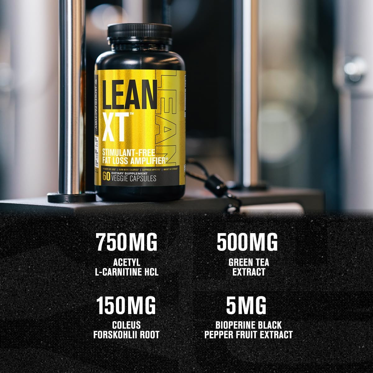Jacked Factory Lean-XT Caffeine Free Fat Burner - Non Stim Weight Loss Supplement, Appetite Suppressant & Metabolism Booster | Acetyl L-Carnitine