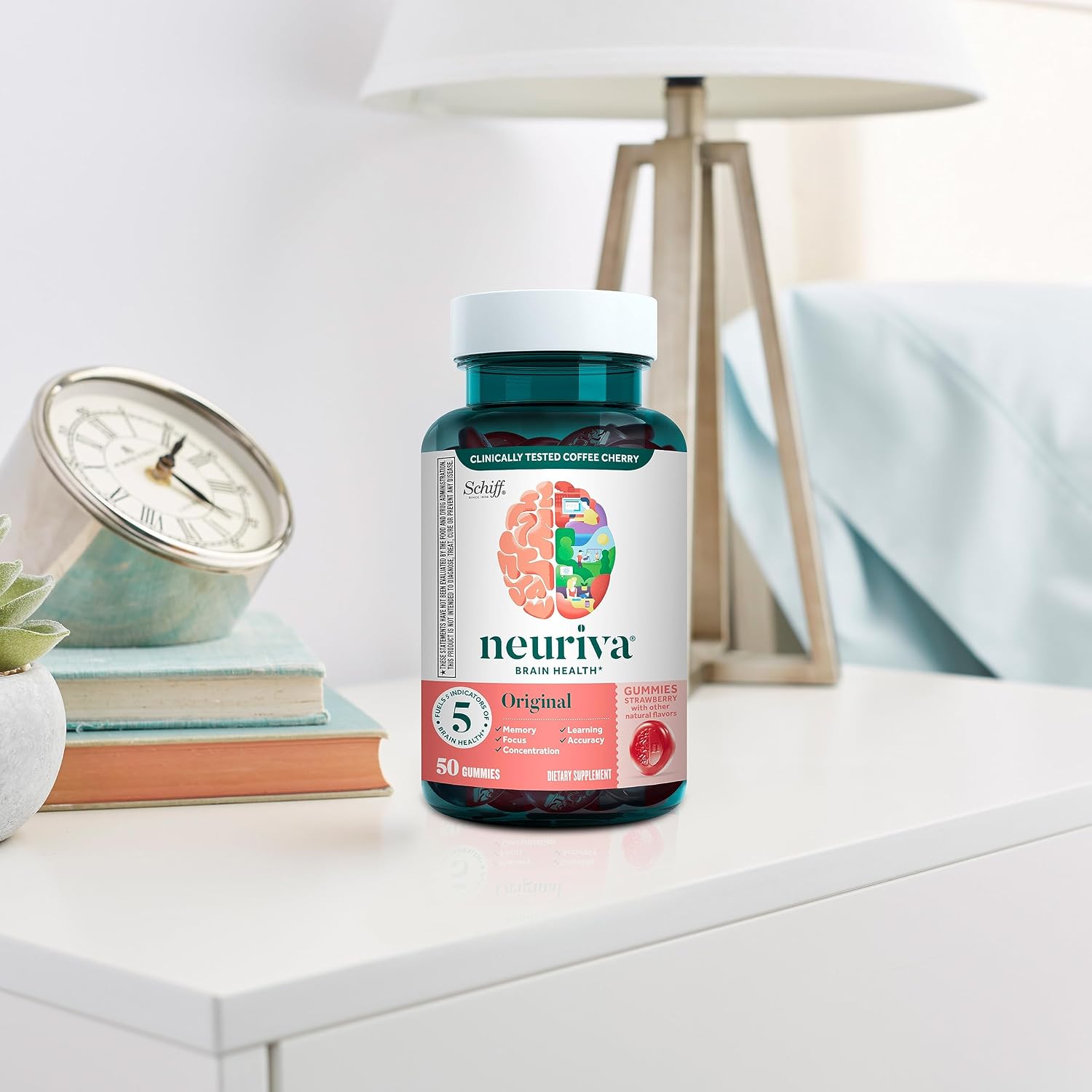 NEURIVA Plus Brain Supplements for Memory and Focus, Clinically Tested Nootropics Neurofactor and Phosphatidylserine with Vitamin B12, Vitamin B6