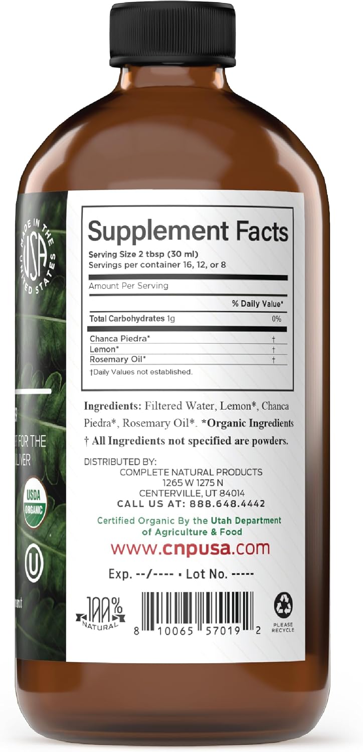CNP | Chanca Piedra Organic Tincture 16oz - Stone Breaker, Kidney Support | Organic chanca piedra liquid extract for kidney cleanse support, stone breaker routines, alcohol free tincture made in USA