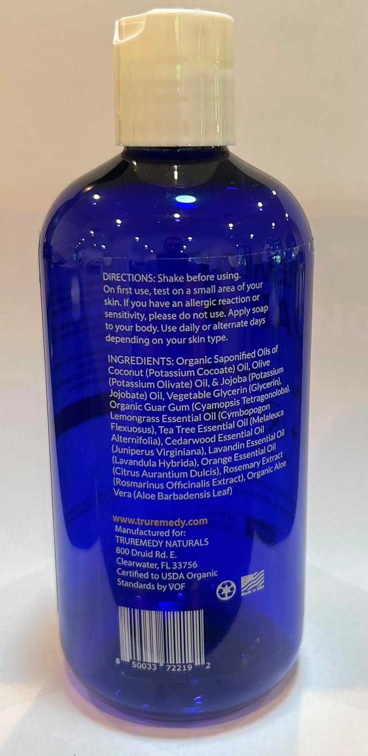 Truremedy Naturals 12 oz Tea Tree Oil Body Wash - Invigorating Tea Tree Soap with Peppermint, Aloe, Eucalyptus, Coconut and Olive Oil - Refreshing Body Wash for Men and Women - Shower Gel Cleanser