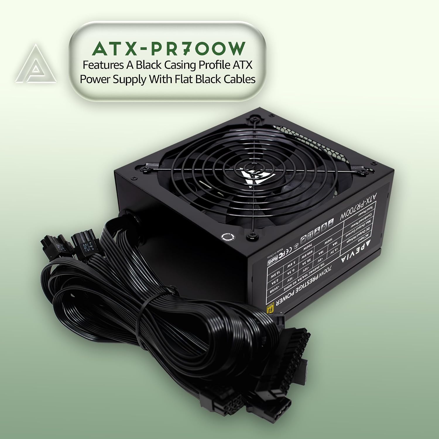 Apevia ATX-PR600W Prestige 600W 80+ Gold Certified, RoHS Compliance, Active PFC ATX Gaming Power Supply | 80+ Gold Efficiency, 135mm Auto Thermal Controlled Fan, Heavy Duty Protections, RoHS Compliance, DC to DC Converter Design
