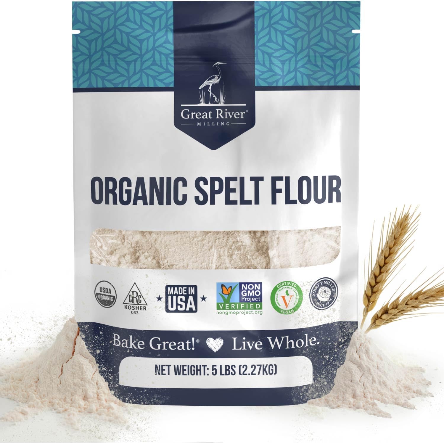 Great River Milling Organic Spelt Flour, Ancient Grain, 25 lb