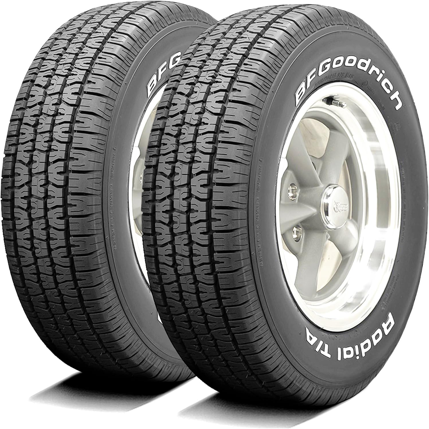 BFGoodrich Radial T/A All Season Car Tire for Passenger Cars, P215/60R14 91S | Passenger Touring All Season Traction 91S Rated Standard Load Radial Construction Raised White Letters Tire