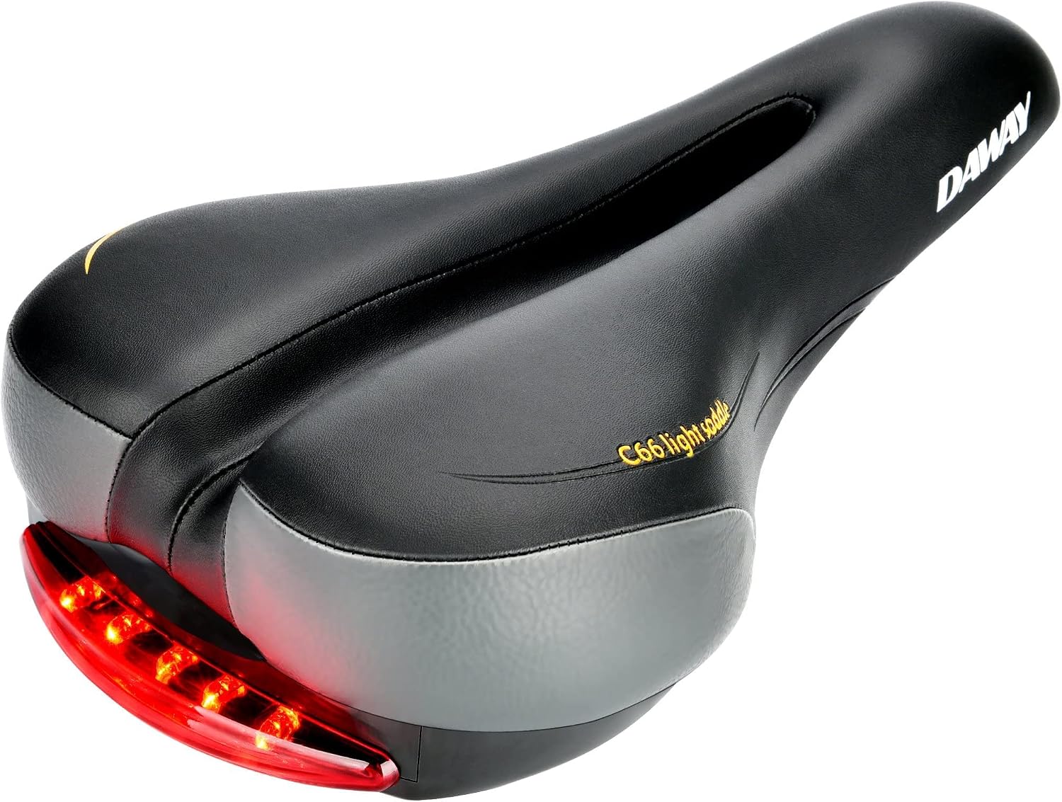 DAWAY Comfortable Men Women Bike Seat - Soft Memory Foam Padded Bicycle Seat, Bike Saddle Replacement with Wide Cushion for Peloton, Mountain & Exercise Bikes, Shock Absorbing, Waterproof, Universal