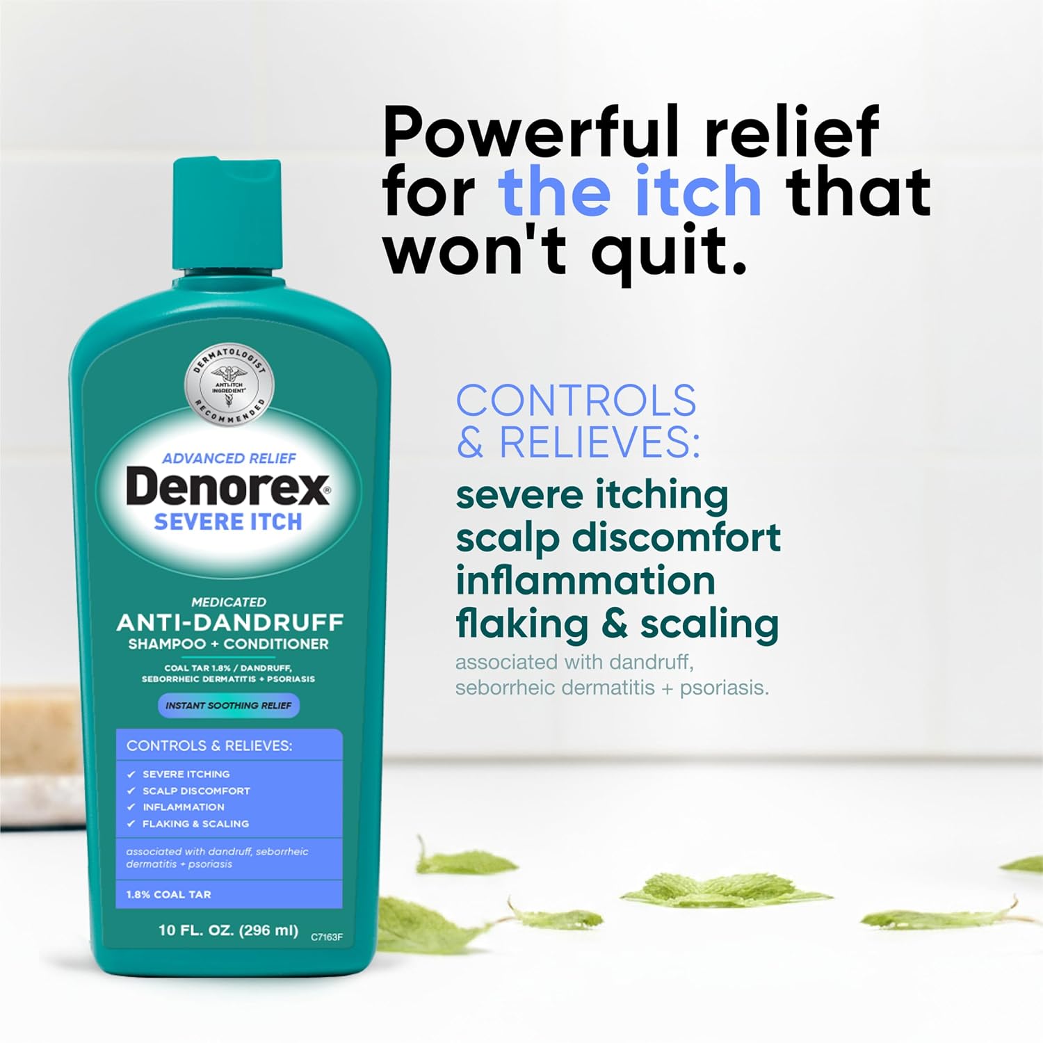 Denorex Advanced Relief Severe Itch Anti-Dandruff Shampoo & Conditioner | 1.8% Coal Tar | Soothes Scalp Irritation Caused by Dandruff