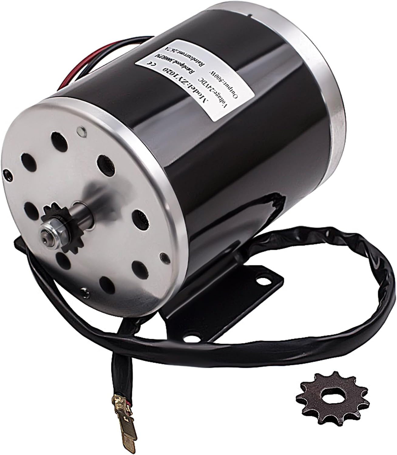 maXpeedingrods 500W 24V DC Brush Electric Motor ZY1020 with Bracket 2500RPM