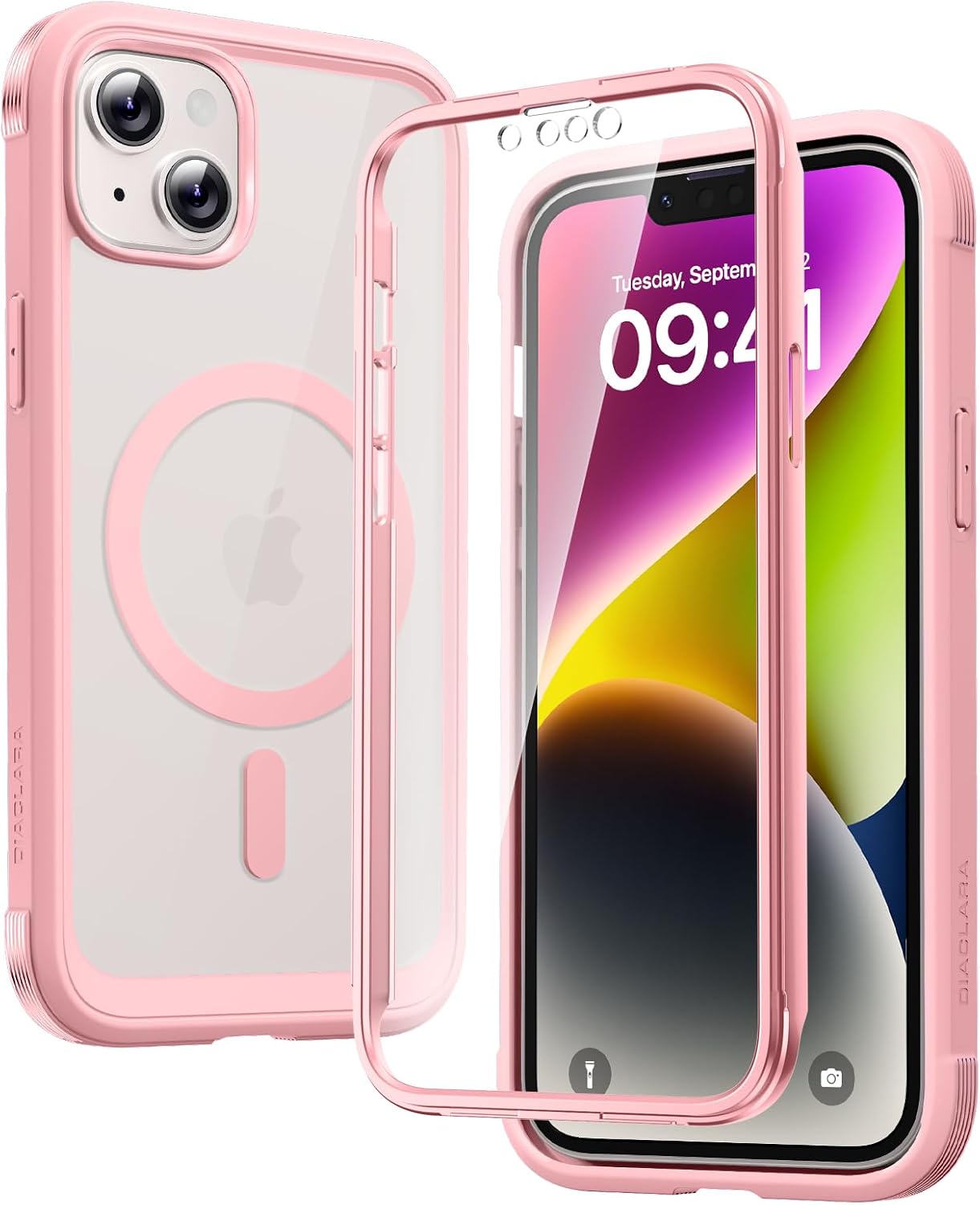 Diaclara Designed for iPhone 12 Mini Case, Full Body Rugged with Built-in Touch Sensitive Anti-Scratch Screen Protector