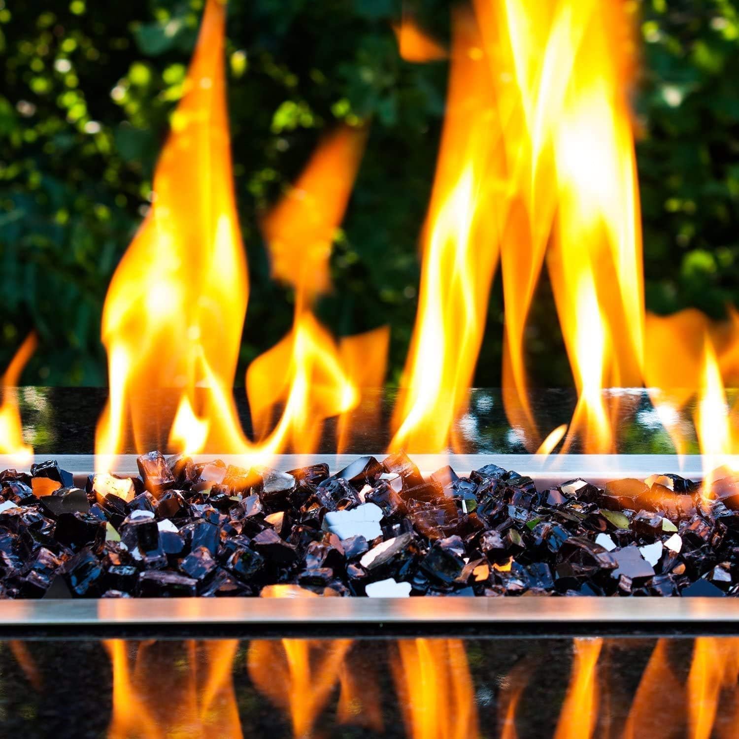 NUPICK 20 Pound Fire Glass, 1/2 Inch Reflective Fire Pit Glass