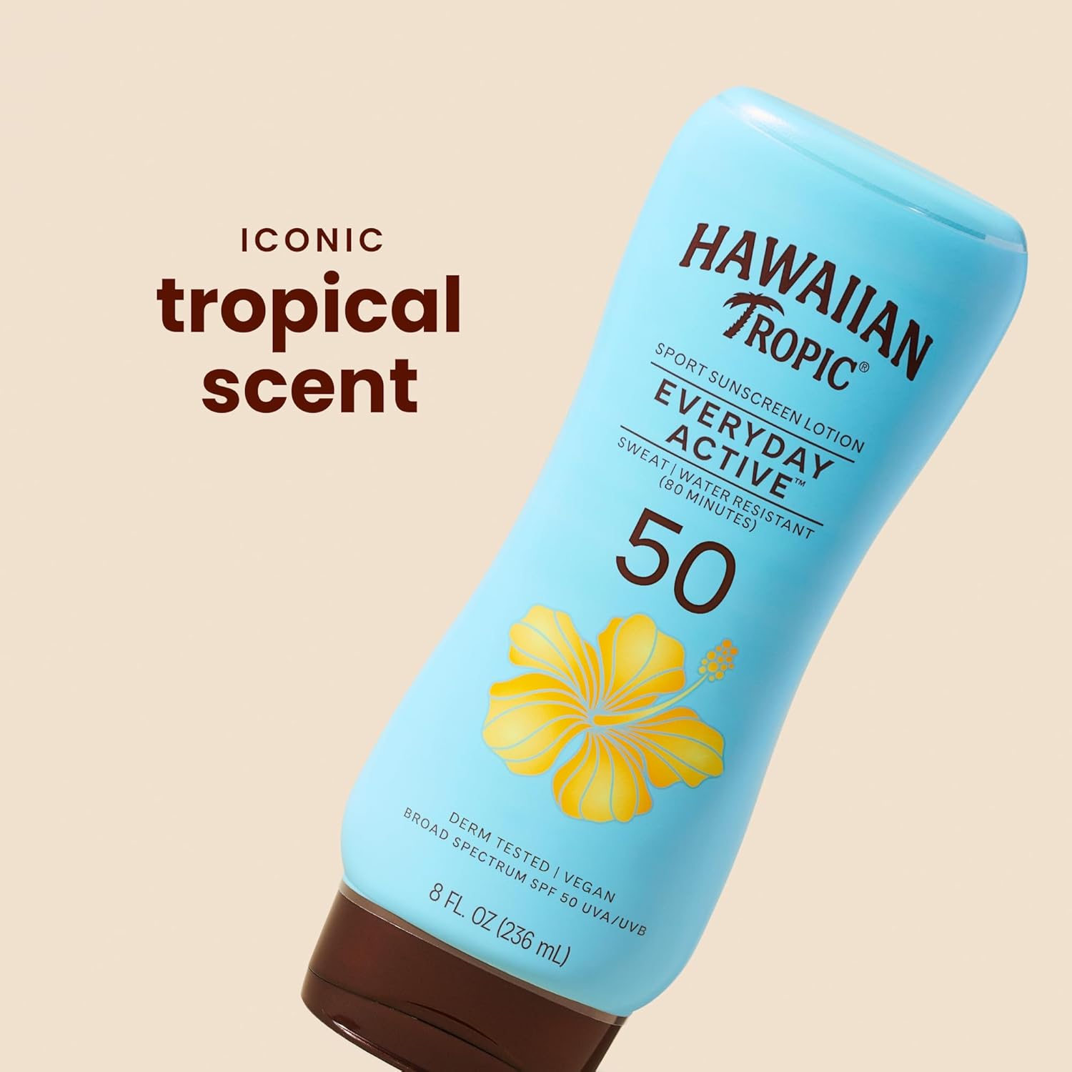 Hawaiian Tropic Everyday Active SPF 50 Sunscreen Lotion, 8 Fl Oz